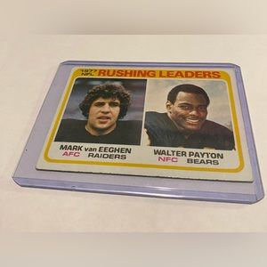 Walter Payton/ Mark van Eeghen 1977 Topps Football card Rushing leaders